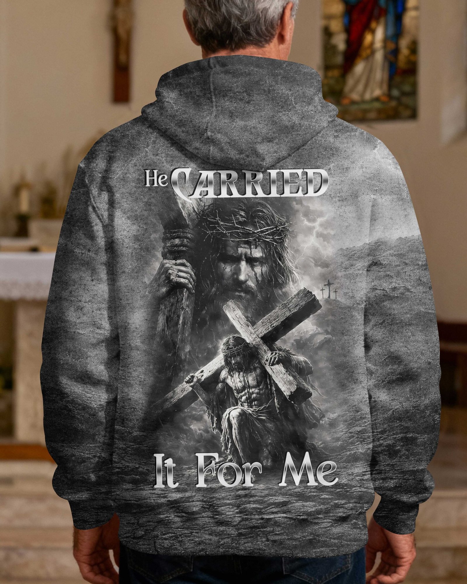 He Carried It For Me Hoodie - Image 9