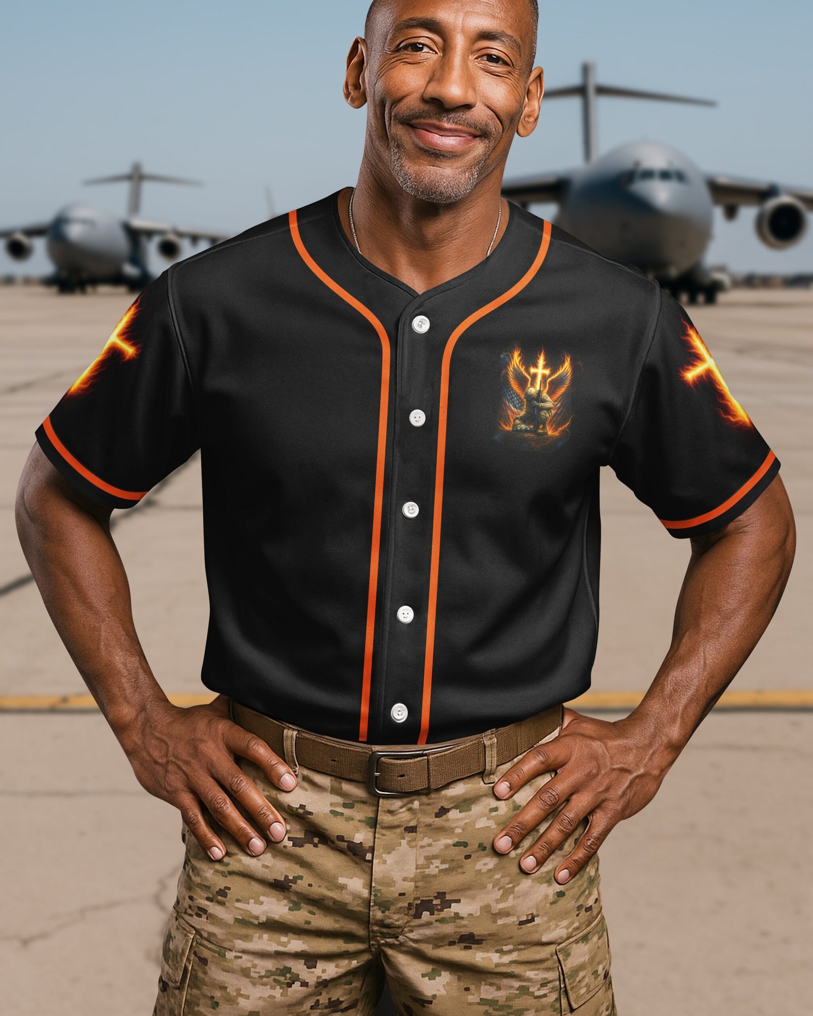 Under God's Command I Served By His Grace I Stand Jersey - Image 2