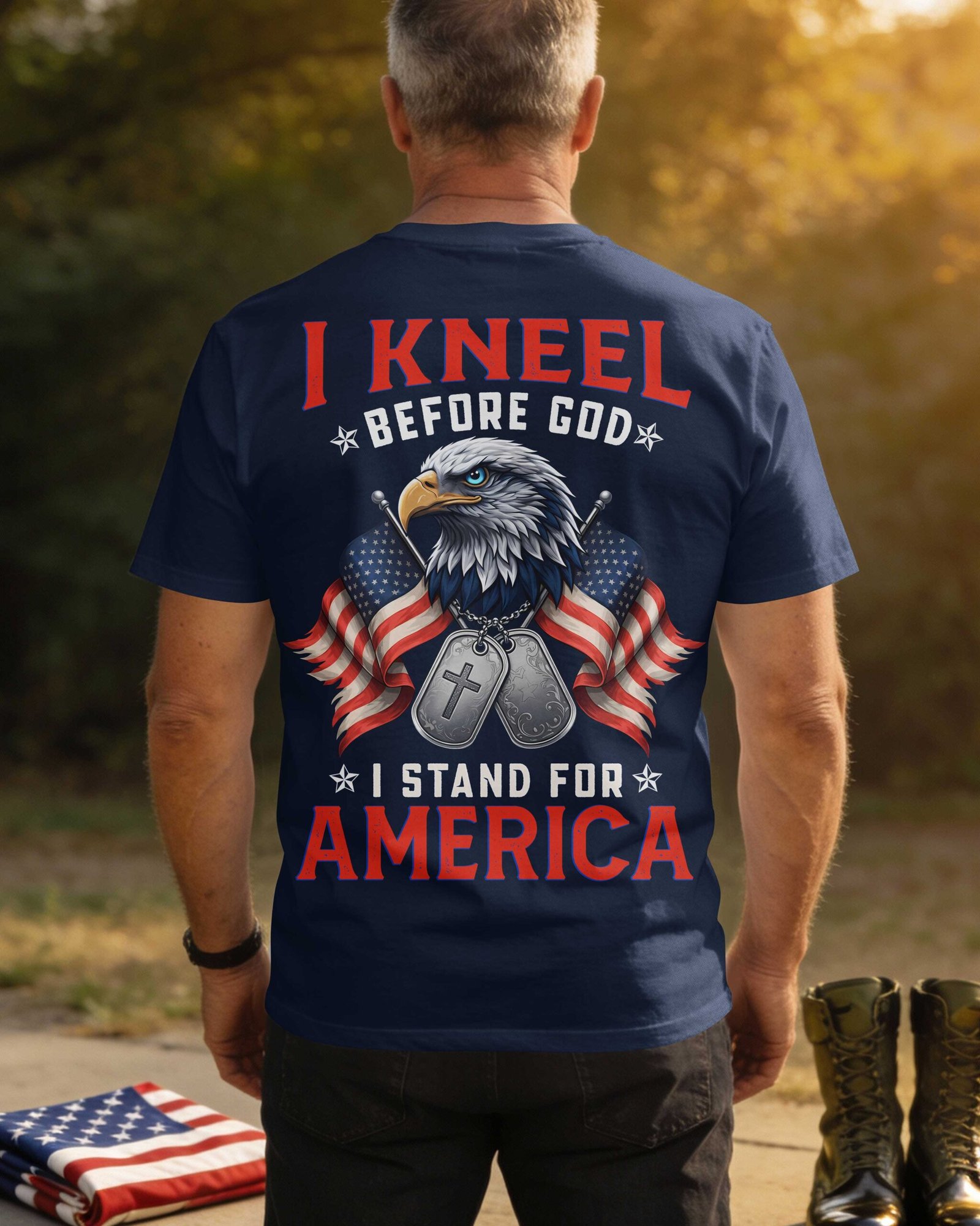 I Kneel Before God I Stand For America T-Shirt