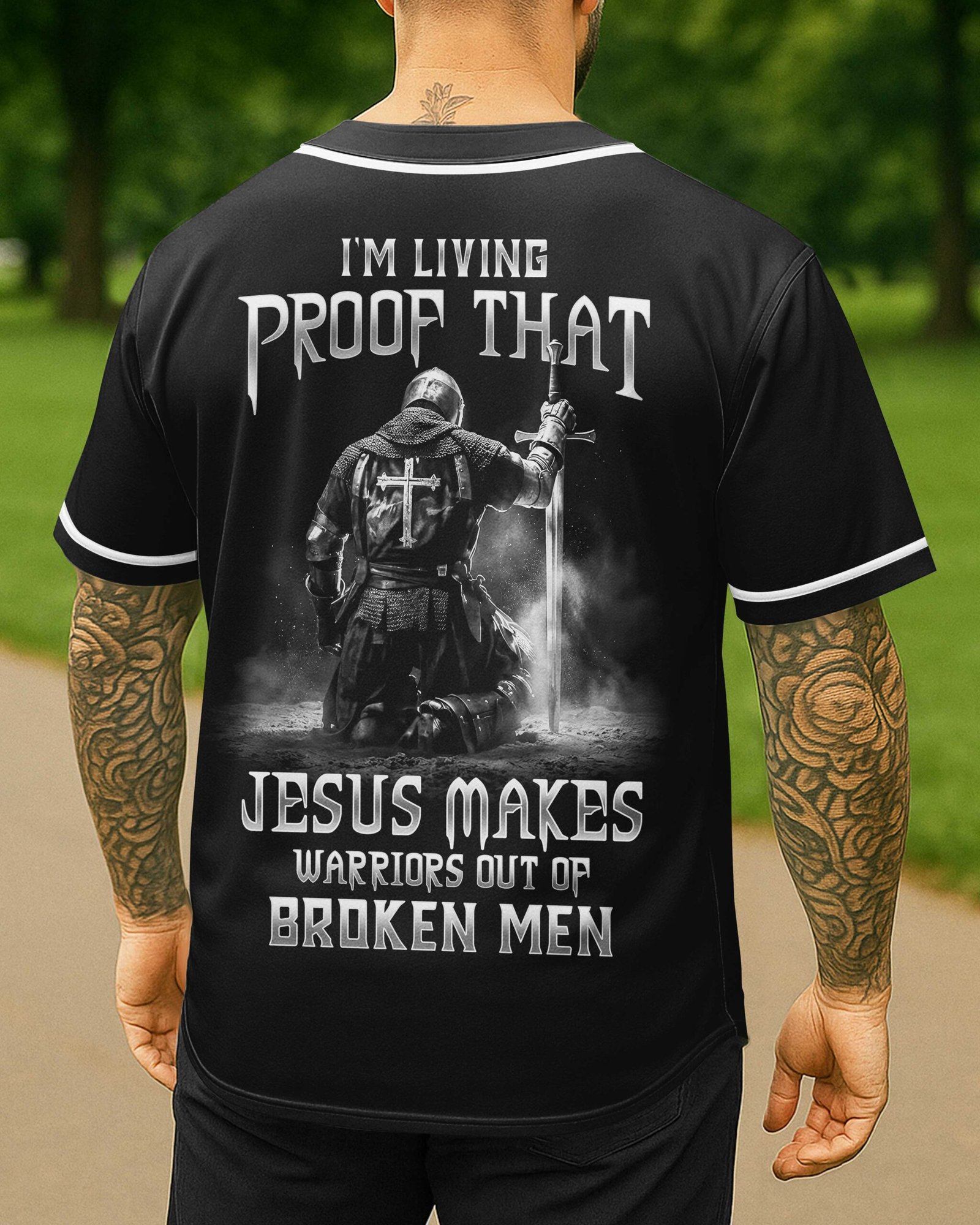 Jesus Makes Warriors Out Of Broken Men Jersey - Image 5