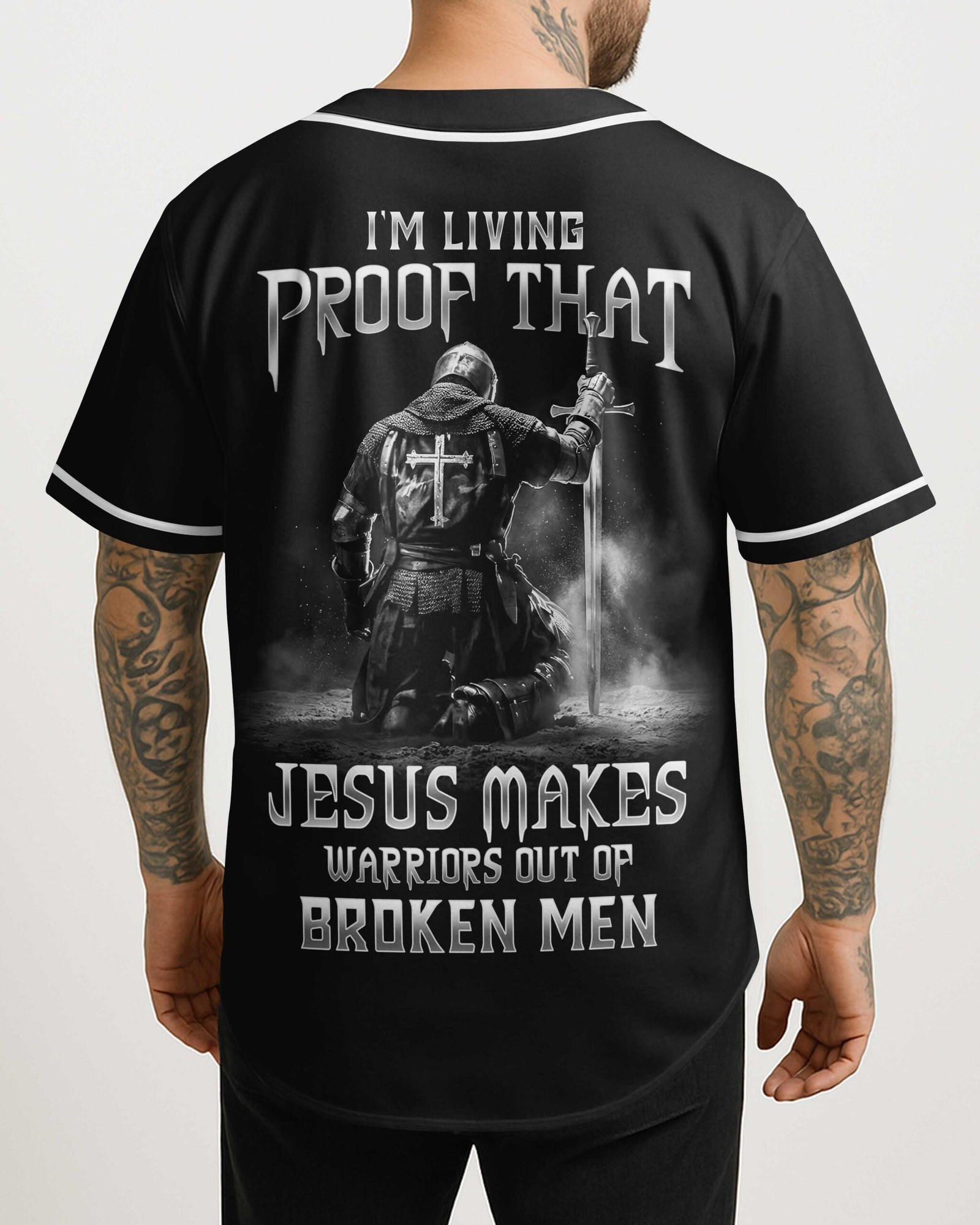 Jesus Makes Warriors Out Of Broken Men Jersey - Image 7
