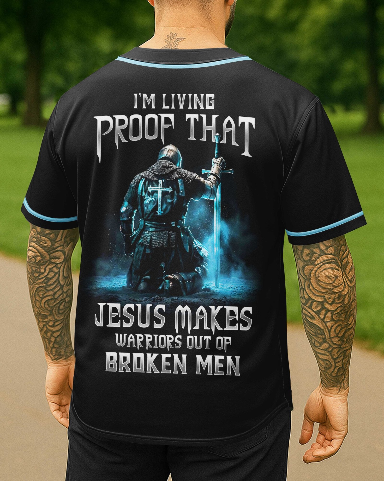 Jesus Makes Warriors Out Of Broken Men Jersey - Image 13