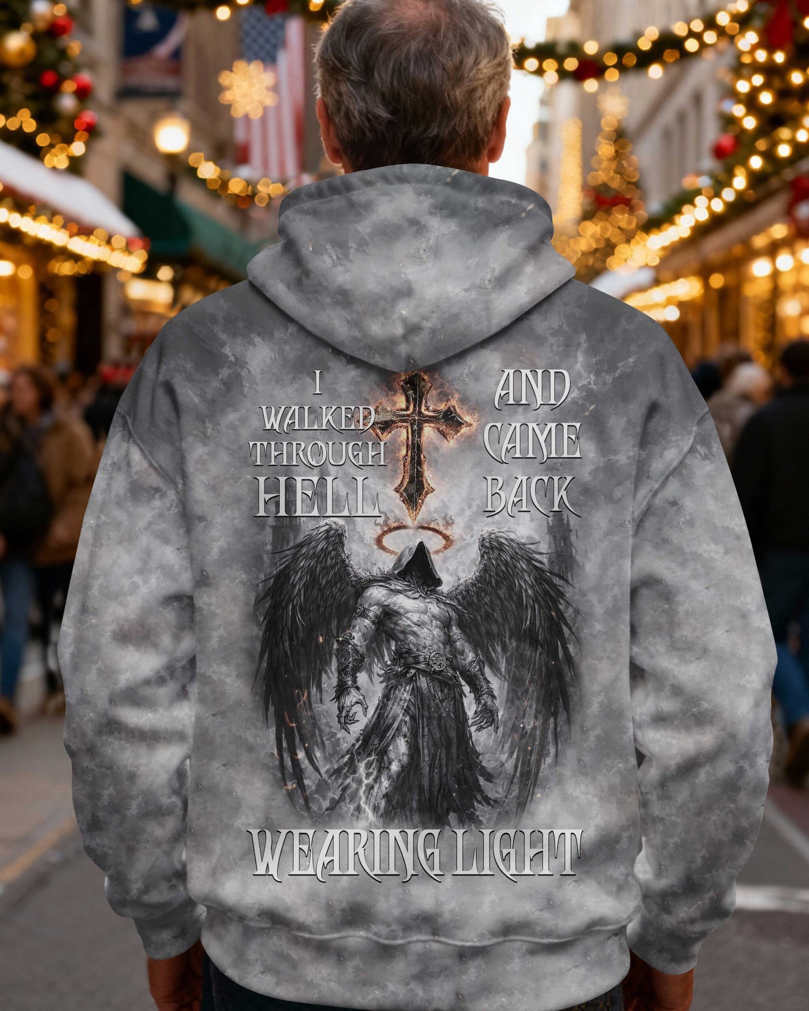 I Walked Through Hell And Came Back Wearing Light Hoodie - Image 3