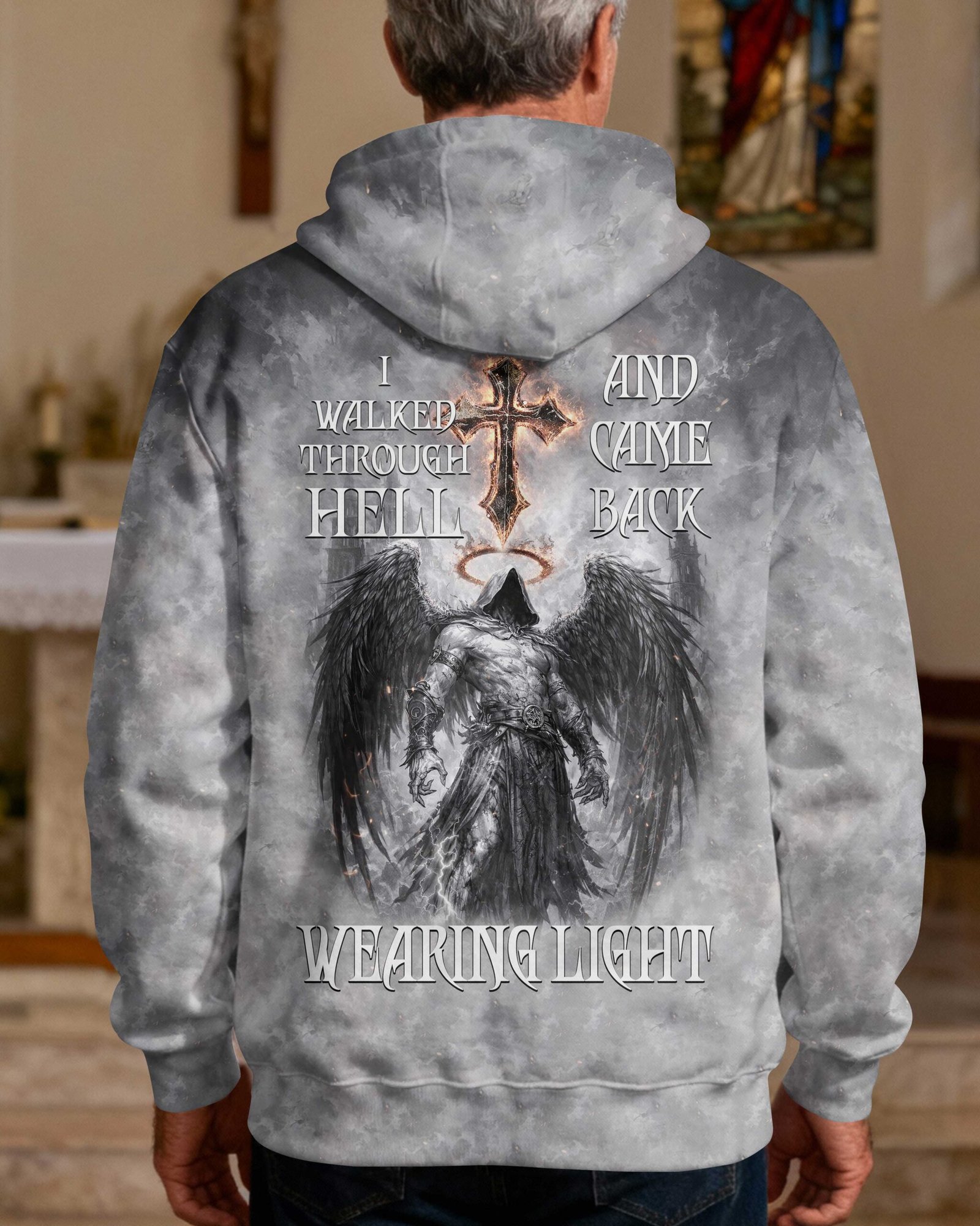 I Walked Through Hell And Came Back Wearing Light Hoodie