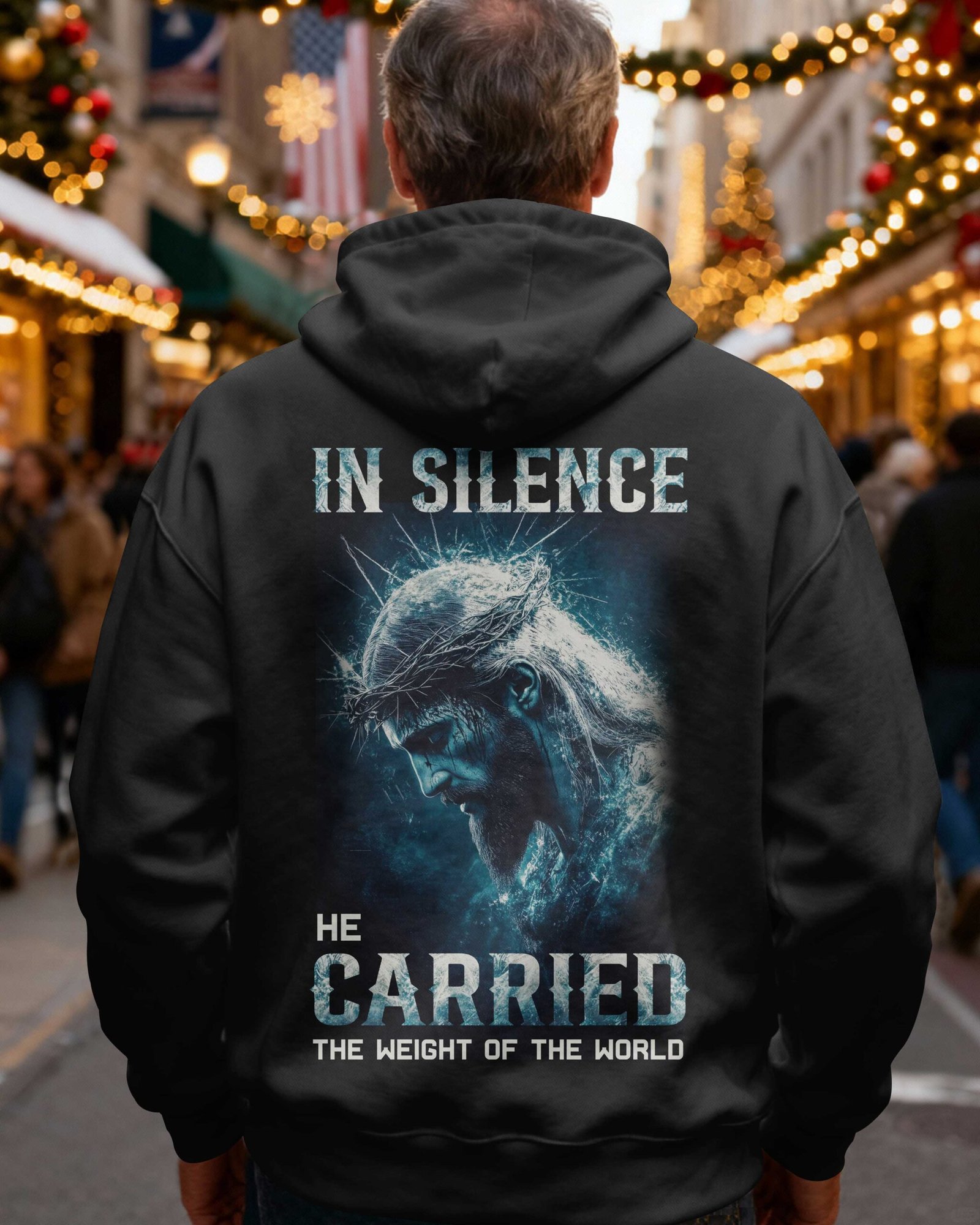 In Silence He Carried The Weight Of The World Hoodie - Image 6
