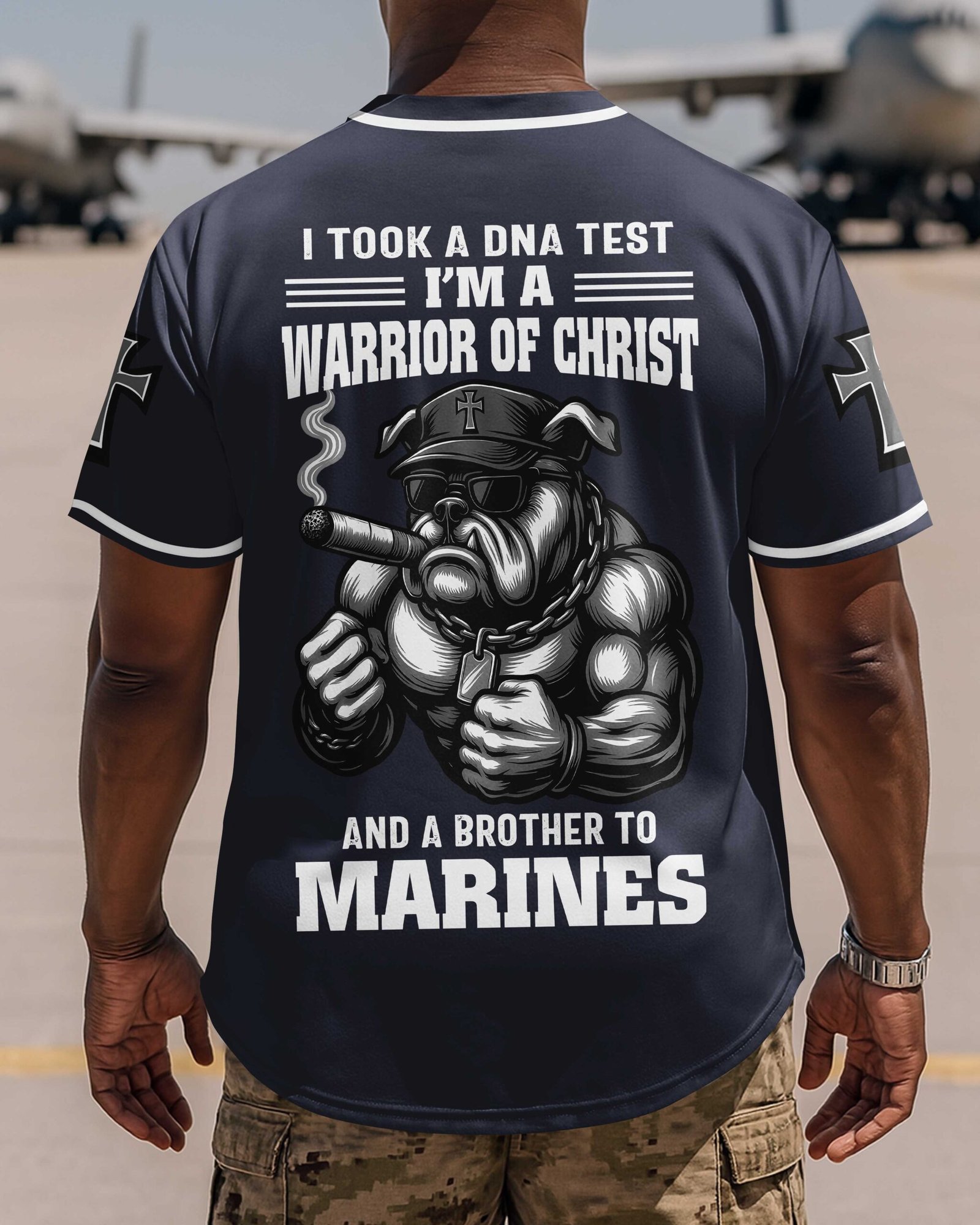 I Took A Dna Test I'm A Warrior Of Christ And A Brother To Marines Jersey - Image 2