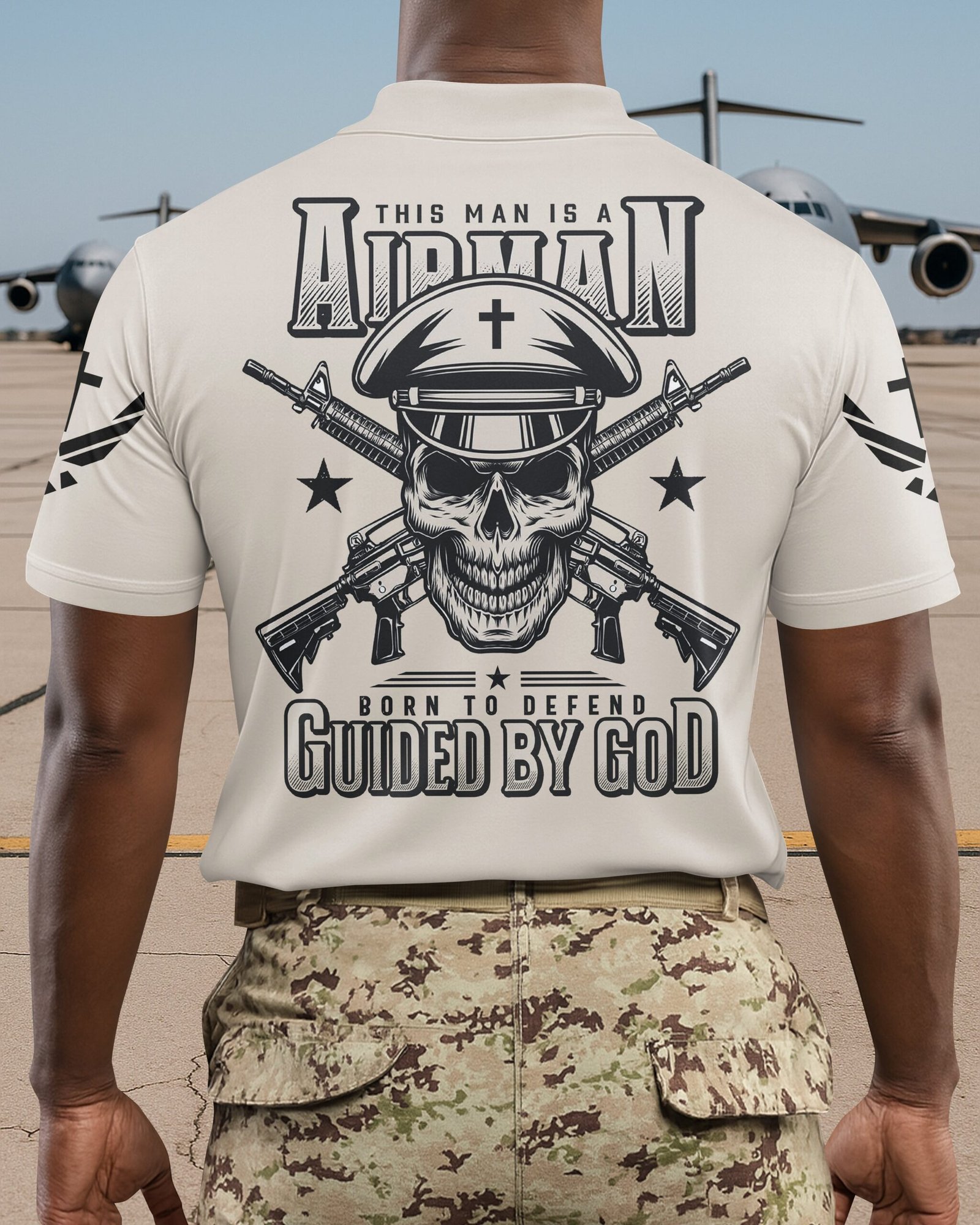 This Man Is A Airman Born To Defend Guided By God T-Shirt - Image 5