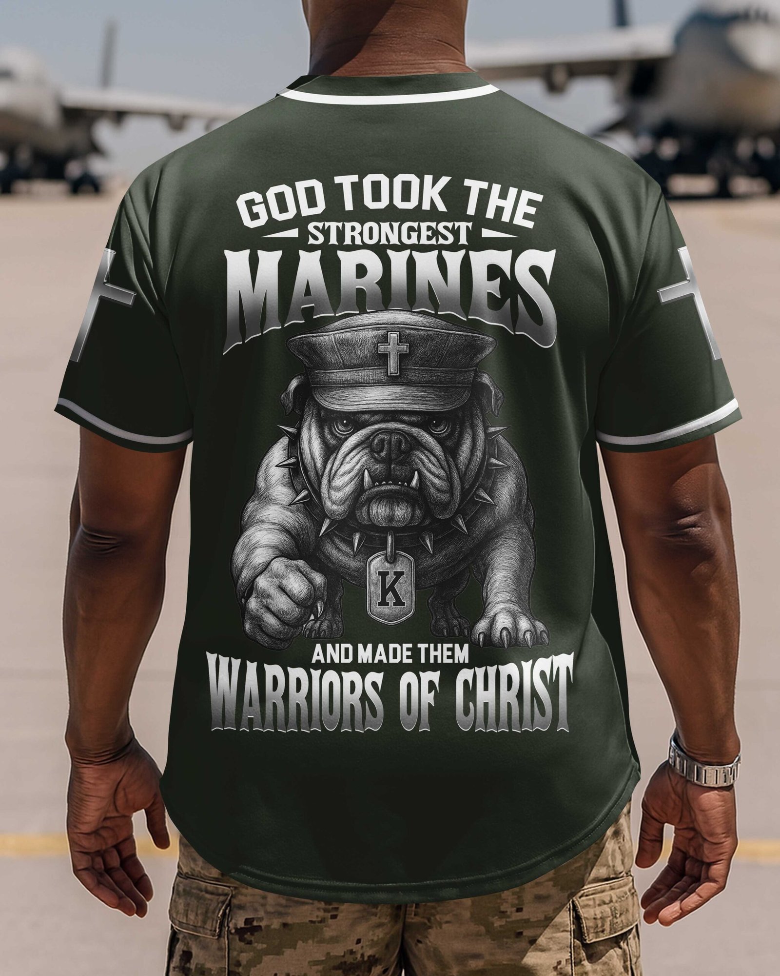 God Took The Strongest Marines And Made Them Warriors Of Christ Jersey - Image 5