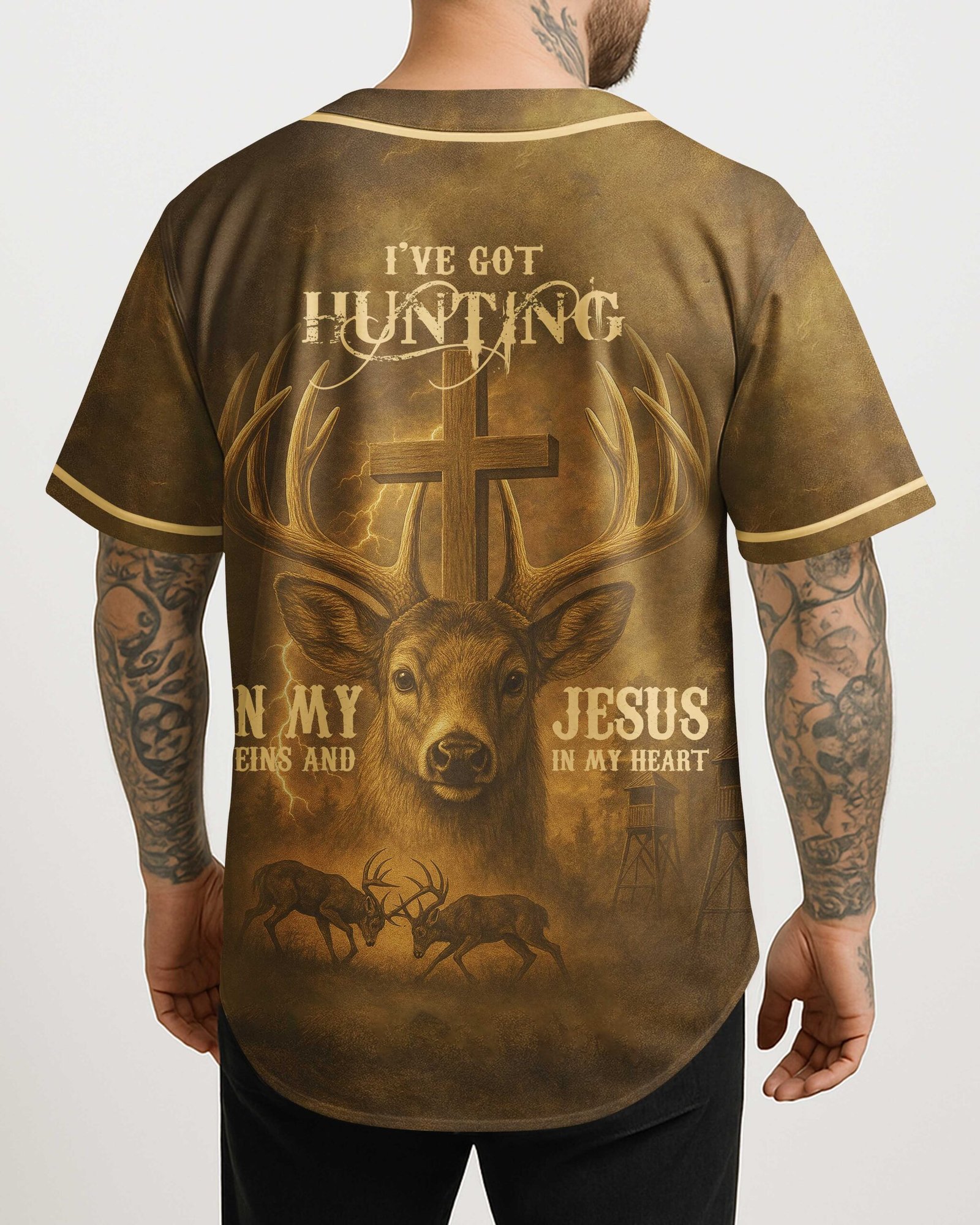 I've Got Hunting In My Veins And Jesus In My Heart Jersey - Image 3
