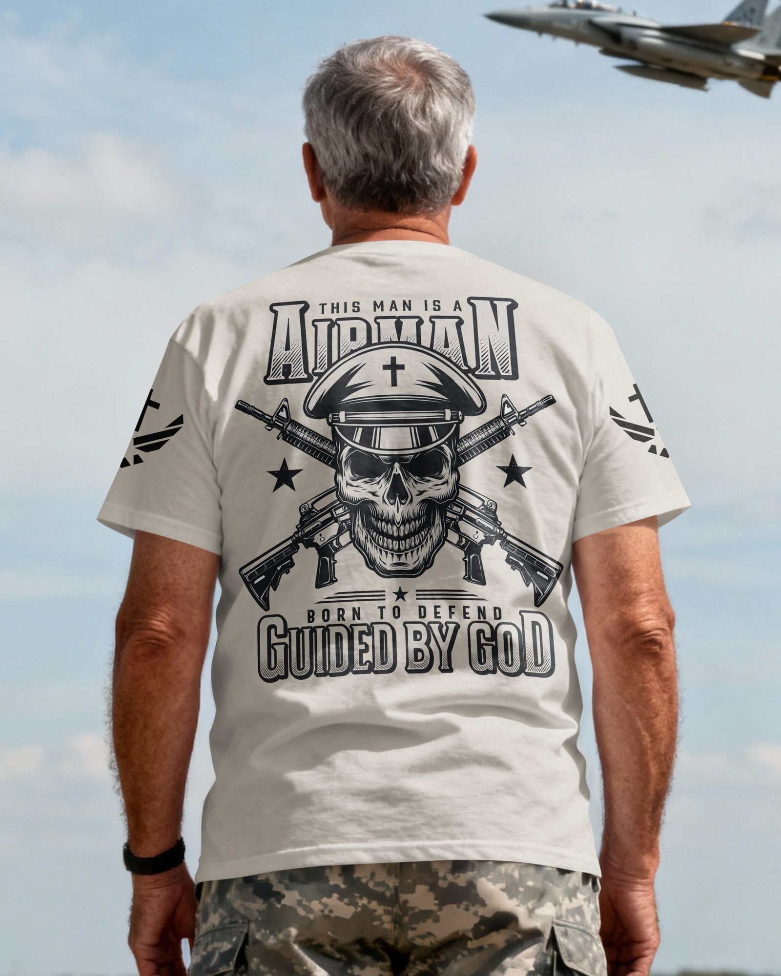 This Man Is A Airman Born To Defend Guided By God T-Shirt - Image 4