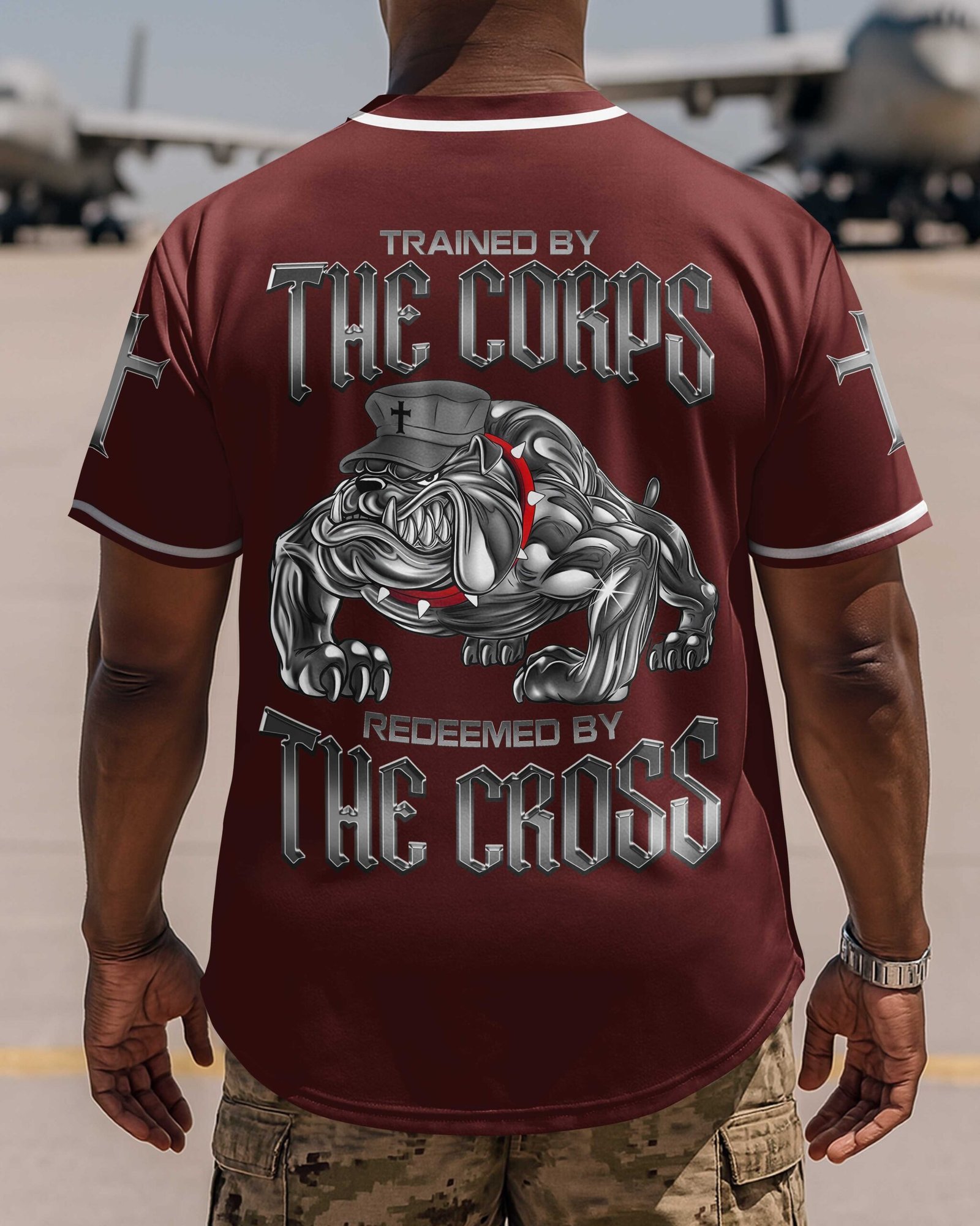 Trained By The Corps Redeemed By The Cross Jersey - Image 3