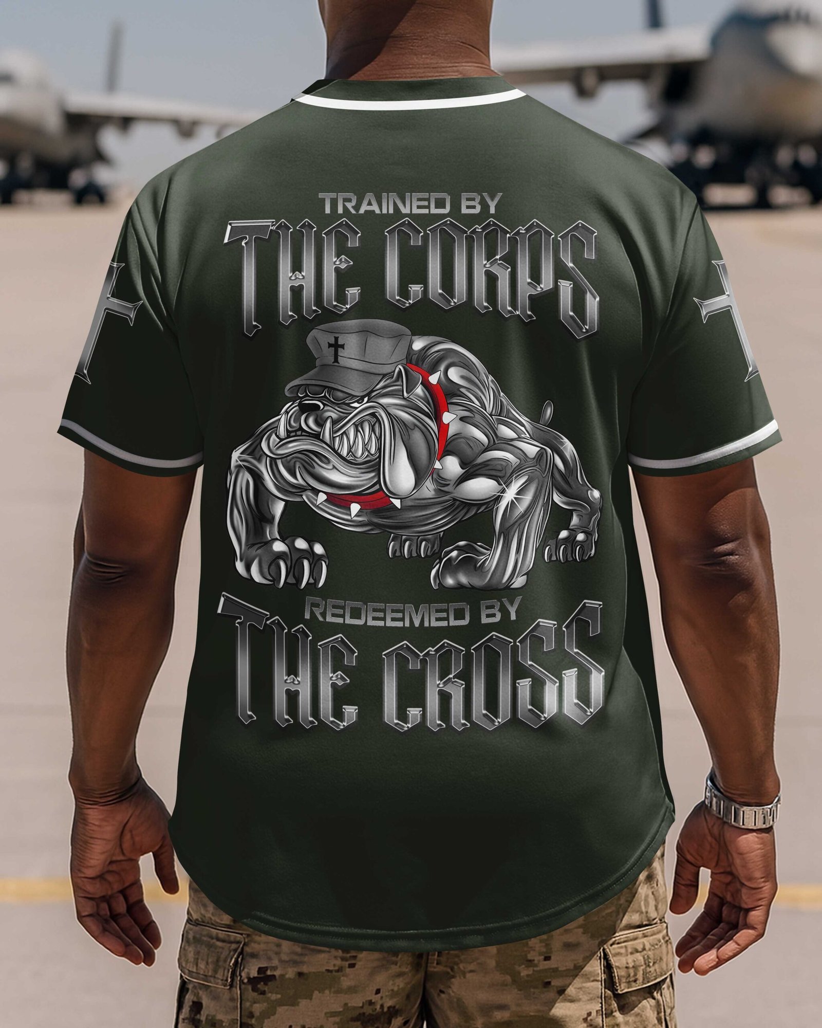 Trained By The Corps Redeemed By The Cross Jersey - Image 7