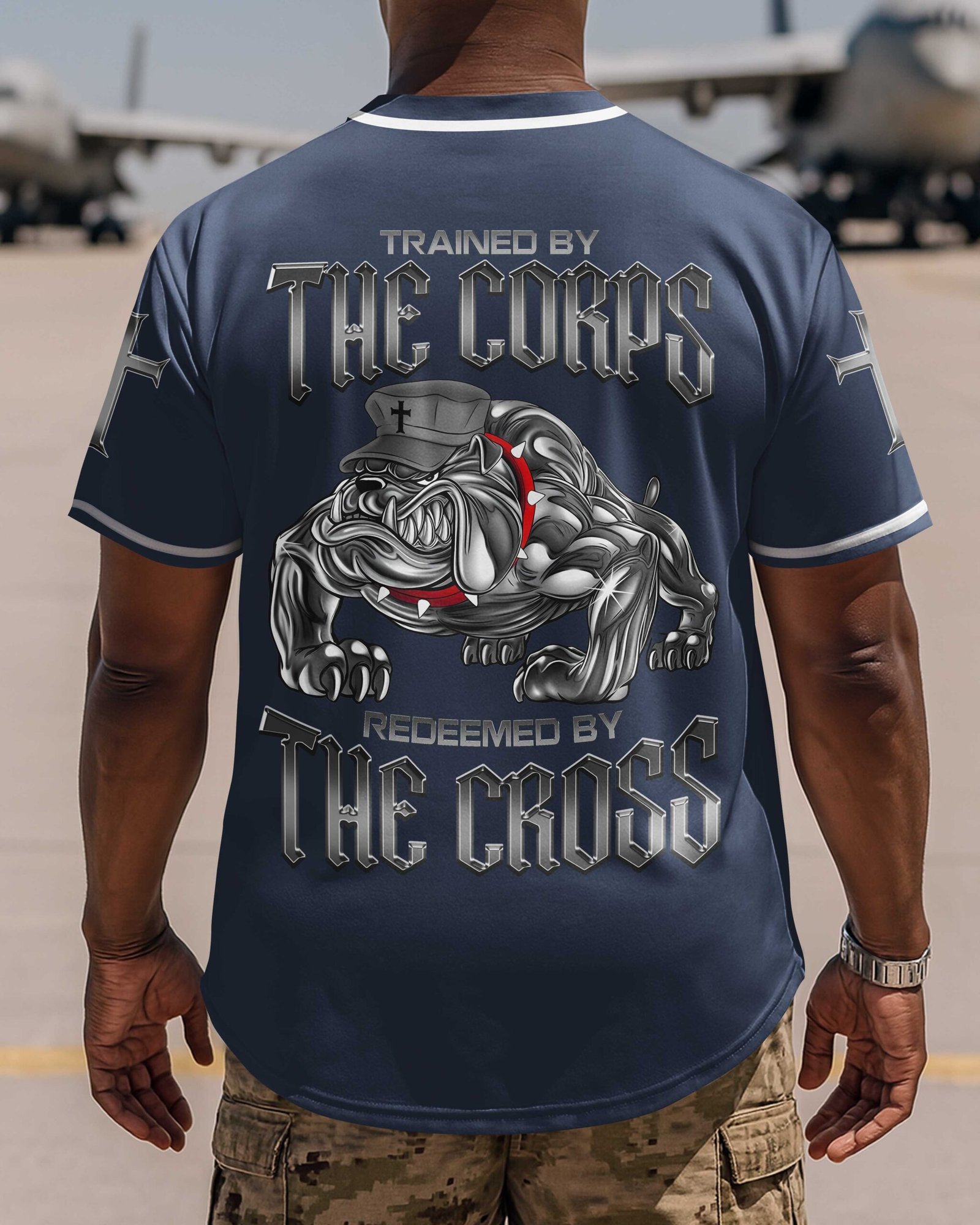 Trained By The Corps Redeemed By The Cross Jersey - Image 5